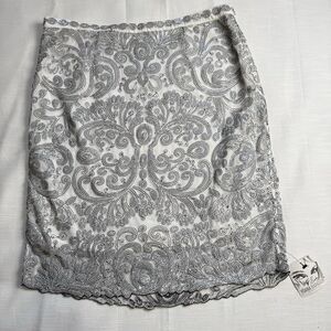 Yoana Baraschi Liquid Light Sequin Skirt In Black/White Sz Large New